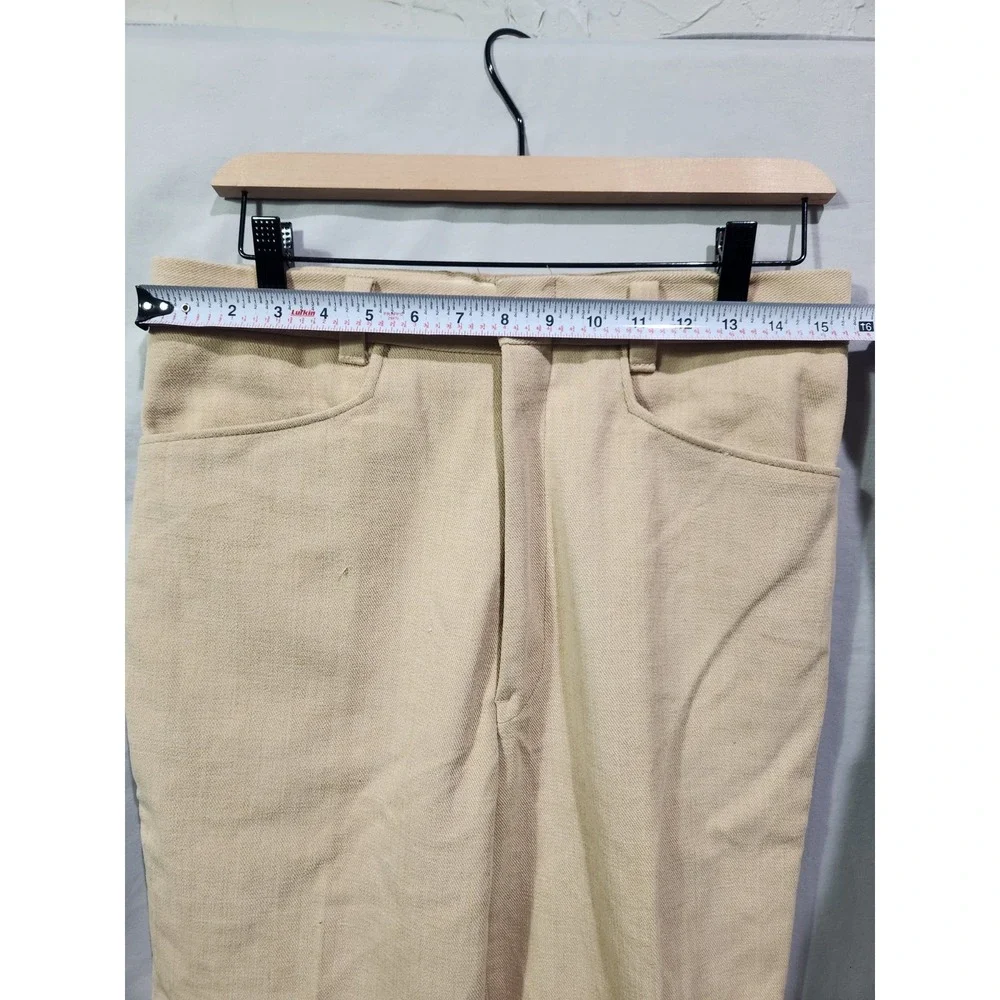 Tobias Kotzin Pants Mens‎ 30x30 Beige Vintage 70s Disco Flare Wide Leg USA